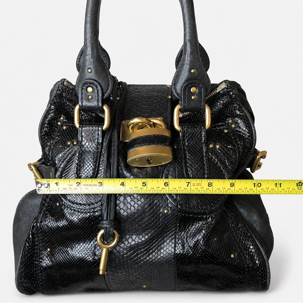 CHLOE PADDINGTON Mini Black Leather Satchel with LOCK & KEY